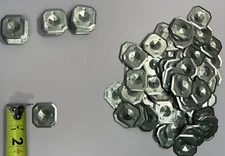 Insulation Pins Self Locking Washers 1.25” Square Galvanized Perforated  200 Qty