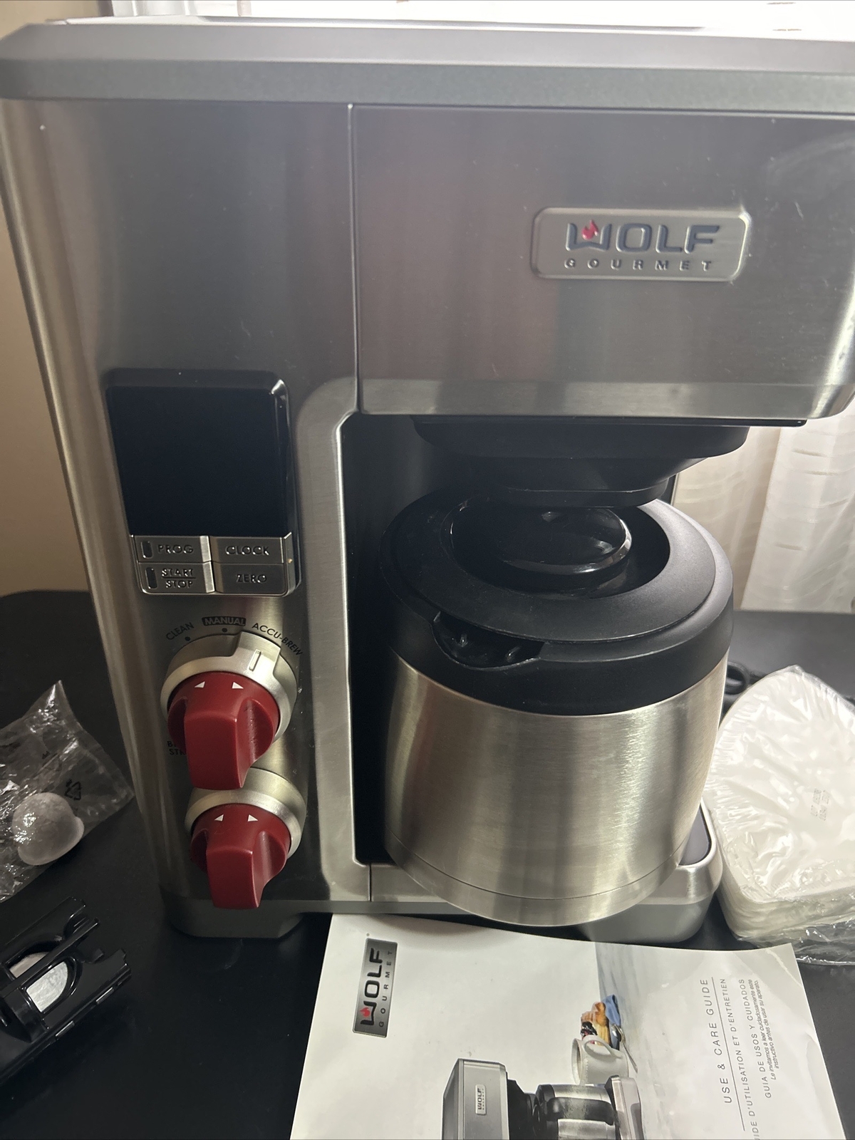 Wolf Gourmet Coffee Maker WGCM100S 10 Cup With Extra Water And Coffee