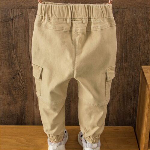 Kids Boy Comfort Outwear Long Harem Pants Cotton Trousers Pocket Clothes Costume - Picture 5 of 14