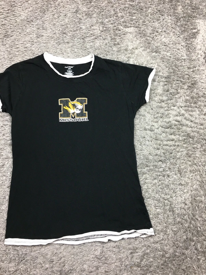 Camisa Mizzou Tigers para mujer talla XL negra amarilla manga corta Foto 2 de 4