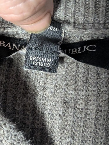 Maglione uomo Banana Republic collo sciallato a costine taglia L grigio maglia pullover bottoni - Foto 5 di 15