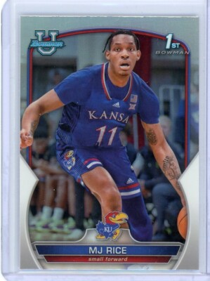 2022-23 Bowman U MJ Rice Kansas Jayhawks 1st Bowman Refractor Card #56 ...