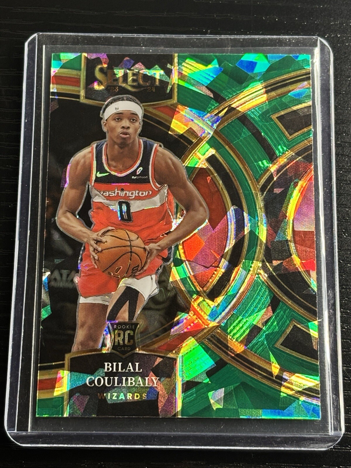 2023-24 Panini Select Premier Level Green Ice Prizm #131 Bilal Coulibaly Wizards
