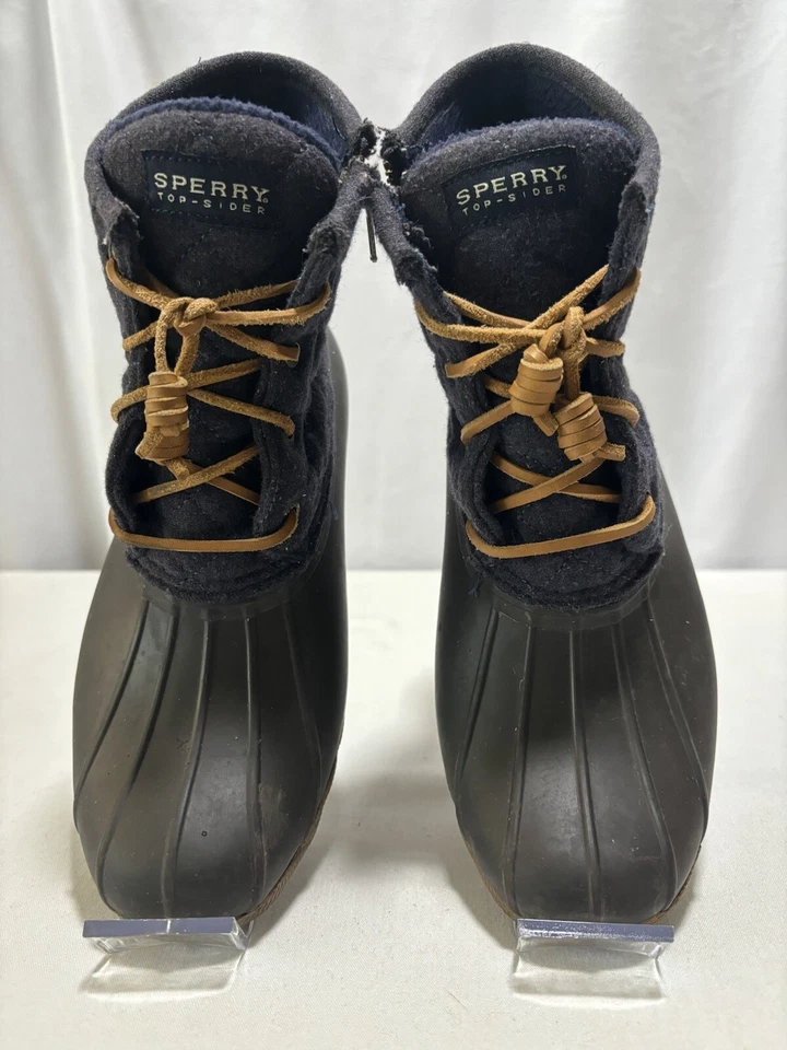 Botas Sperry Pato Agua Salada Talla 8 Acolchadas A Prueba de Agua Lluvia Nieve Invierno Azul Foto 3 de 4