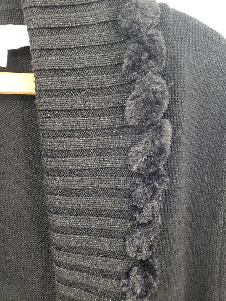 Suéter American Glamour Badgley Mischka Mujer Grande Largo Plumero Cárdigan Foto 3 de 4