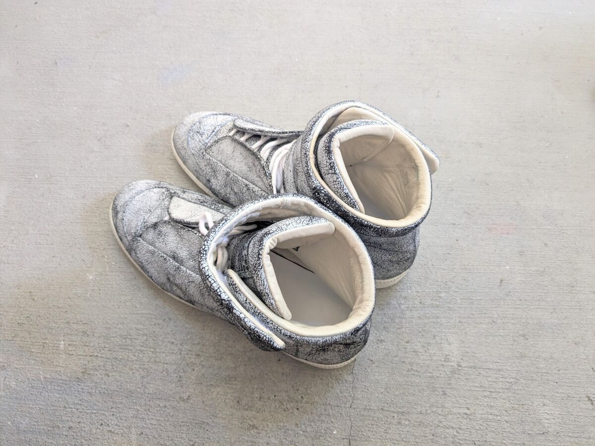Maison Margiela Future White Men 11 44 Cracked Leather High Maison Margiela Future White Men 11 44 Cracked Leather High