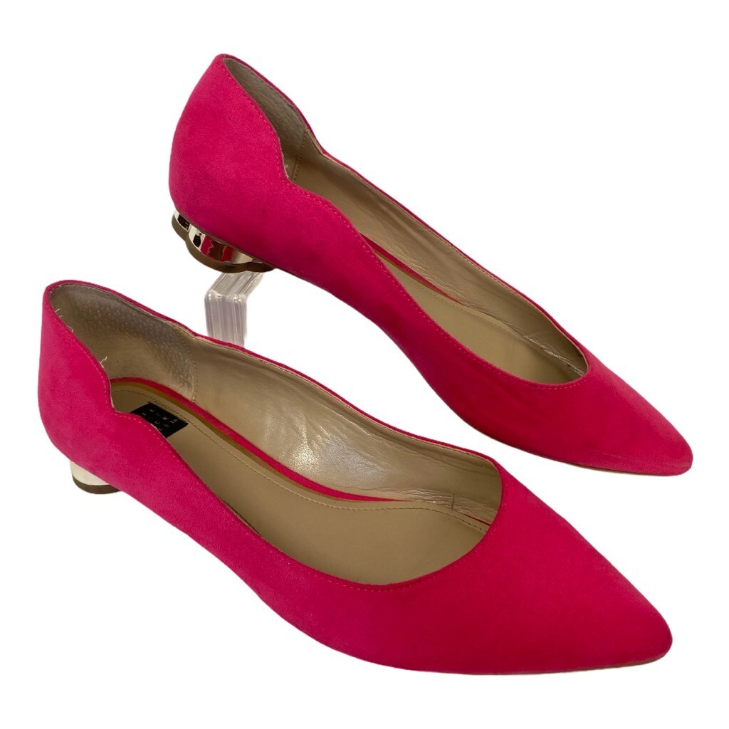 White House Black Market M Bellamy Ballet Flat Shoes Pink Faux