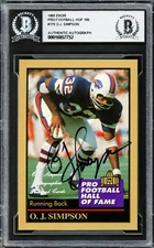 O.J. SIMPSON AUTOGRAPHED 1995 ENOR PRO HALL OF FAME HOF CARD BECKETT 234022