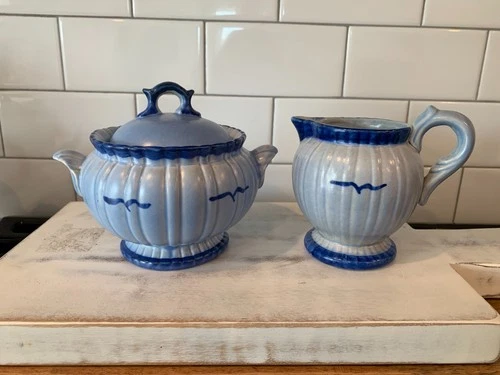 Vintage STANGL "Newport" pattern Sugar & Creamer set designed by John O'Brien