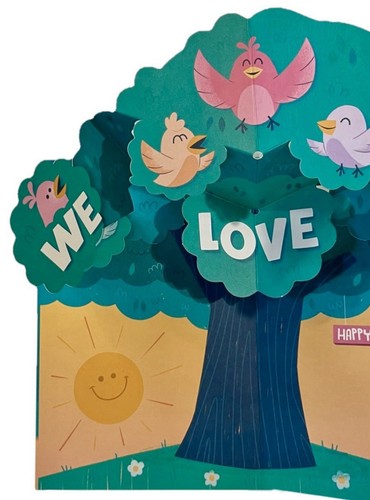 Mother’s Day Card For Mom Funny Pop-Up 3D Tree Cute Birds Hallmark Card NEW - Picture 3 of 11