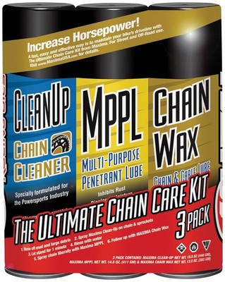 Maxima Chain Wax Ultimate Chan Care Kit - Combo 3 Pack Motorcycle 70-749203