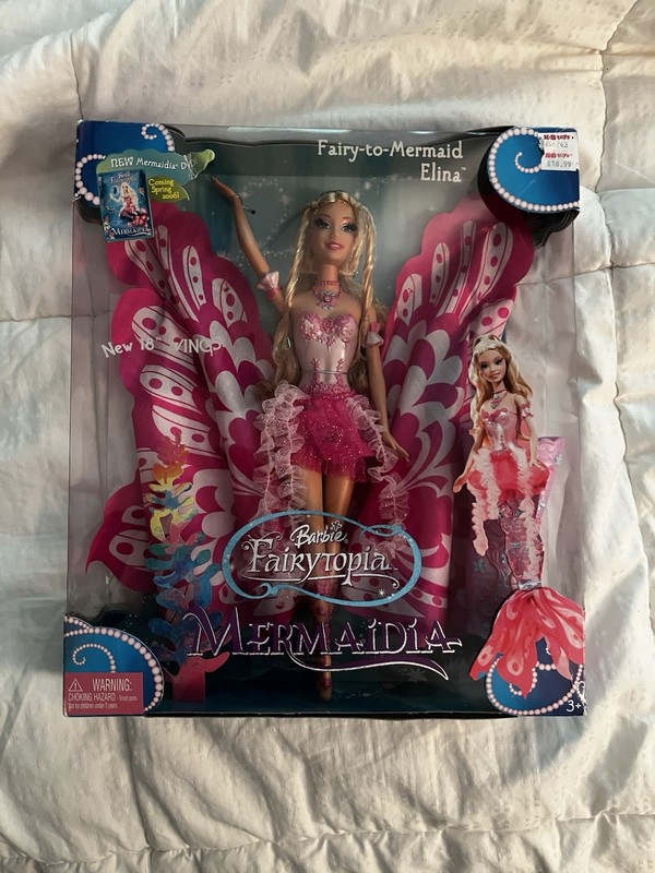 Barbie Fairytopia Mermaidia Elina Doll Mattel Fairy to Mermaid J6060 NEW IN BOX 