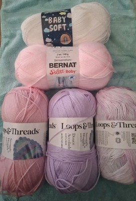 Bernat Softee  Baby Soft Loops & Threads Mixed Lot  5  Baby Yarn New And Used #3