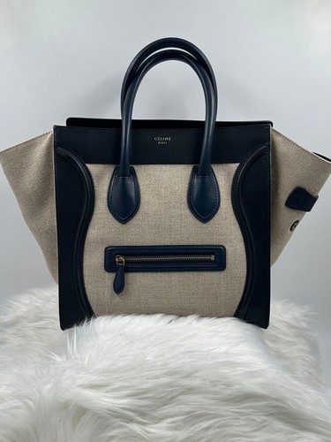 CELINE Luggage Phantom Canvas Leather Black Women's Pre-owned From Japan