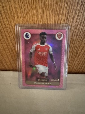 2025-26 Topps Chrome UEFA Bukayo Saka Pink Parallel #d /250 Arsenal