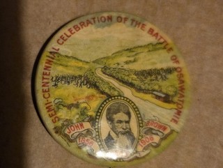 Spilla semicentenario Battaglia di Osawatomie 1856 1906 originale John Brown