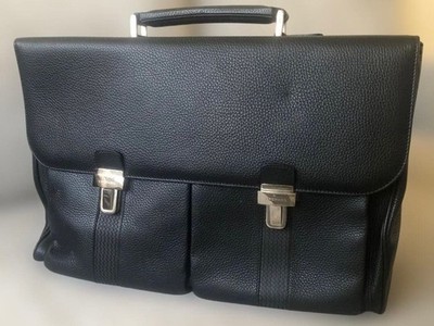 Chopard Briefcase Business Bag Handbag Leather in Black NWOT Shipping From Japan