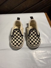 VANS Classic Slip-On Size 4 Checkerboard Black Toddler