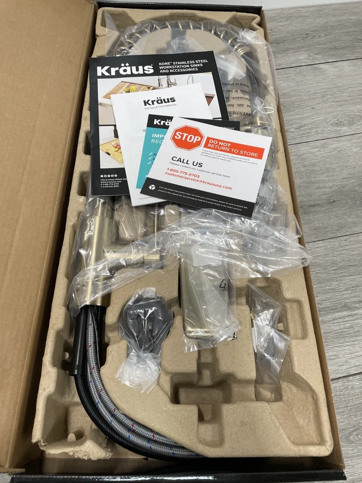 Grifo de cocina extraíble con sensor Oletto Kraus KSF-2631SFACB Foto 4 de 4