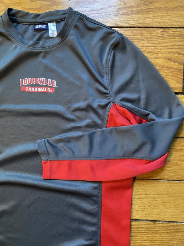 NCAA Louisville Cardinals Base Layer Shirt Men’s Size Medium Dark Gray & Red