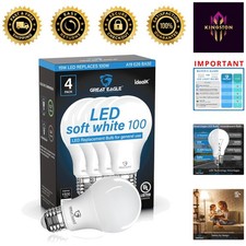 Great Eagle A19 LED Bulbs - 100W Equivalent Soft White 3000K, 15W Non-Dimmable