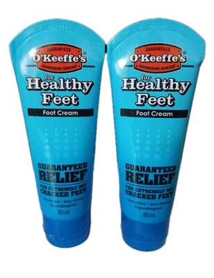 BRANDED 2 X O'Keeffe's Healthy Feet 80ml Foot Cream for Extremely Dry Cracked Feet