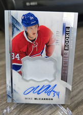 2015-16 Upper Deck Premier #87 Mike McCarron Rookie Patch Auto #/375 CANADIENS