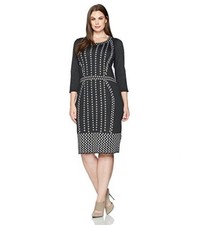 Danny and Niciole Women's Gray Bodycon Knit Dress 3/4 Sleeves Round Neck M
