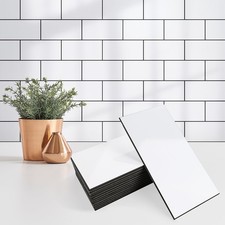 100 Pieces Peel and Stick Backsplash for Kitchen, 3" x 6" PVC Subway Tile, Gl...