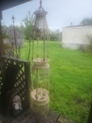 X-Large 78  L Macrame Hanging Plant Holder Hanger Hand Made Holds 2 Pots