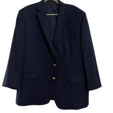 Lauren Ralph Lauren Mens Navy Blue Blazer Gold Crest Buttons Two Button Jacket