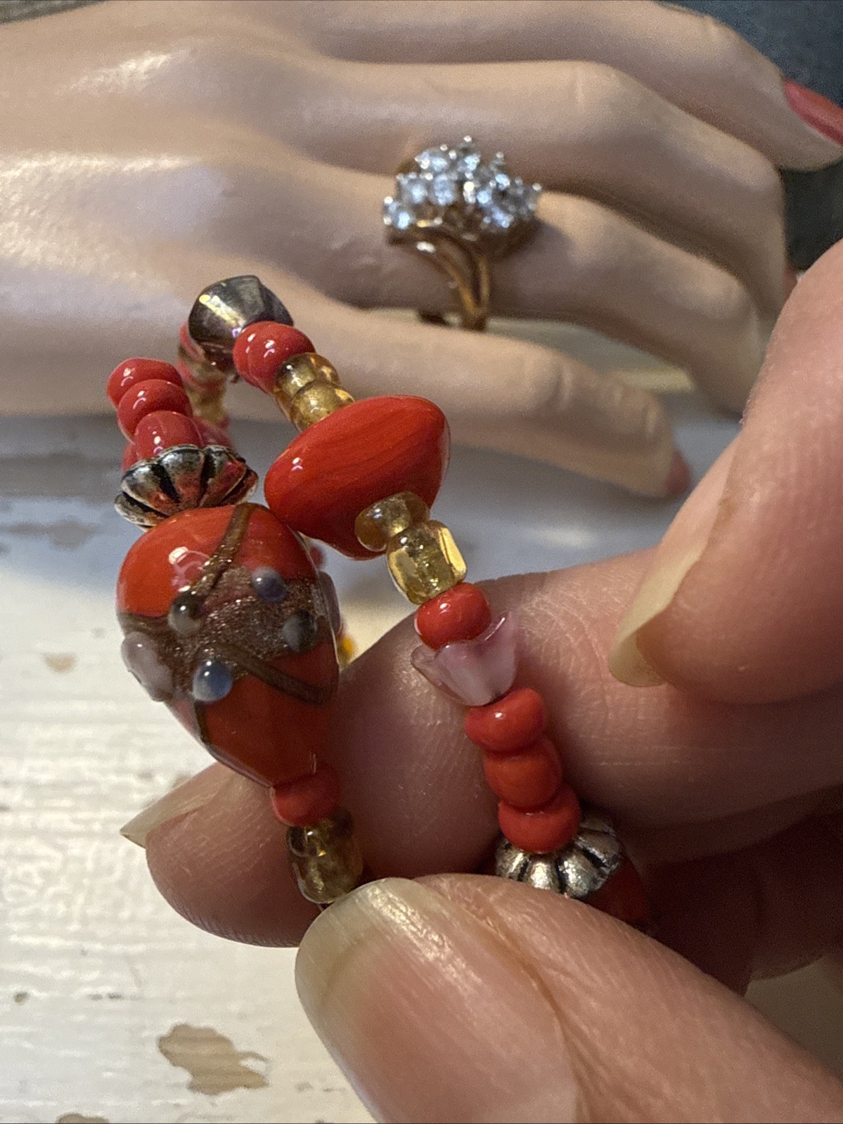 Vintage Preowned Unsigned Memory Wire Wedding Cak… - image 8