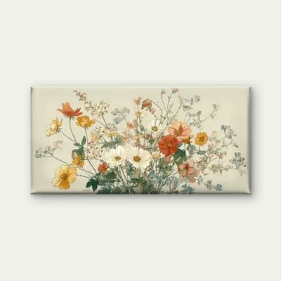 Floral Art with Soft Pastel Unframed Canvas Painting for Living