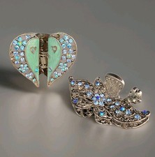 VINTAGE LOT OF 2 RHINESTONE METAL HAIR CLAW CLIPS HAIR ACCESSORIES