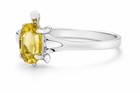GENUINE 0.75 Cts YELLOW TOPAZ TURTLE RING 10K WHITE GOLD - Free Appraisal - NWT — photo 3