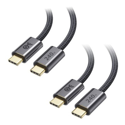 2 Pack 6ft 240W USB C Fast Charging Cable Type C Power Charger Cord Wire Lead