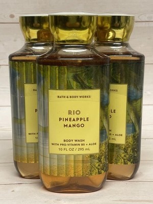 Bath & Body Works Rio Pineapple Mango Body Wash 10oz x3