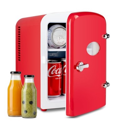 4L Mini Fridge with Observation Window, 6 Can Capacity, Freon-Free and Portab...