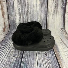 Crocs Furever Crush Clogs Black Platform Shoes Women s Size 7