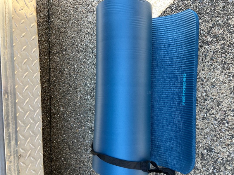 Retrospec Yoga Exercise Mat 1-Inch Thick with Nylon Carry Strap