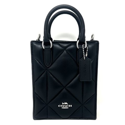 Coach North South Mini Tote With Puffy Diamond Quilting Black