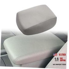 Center Console Lid Armrest Cover Replacement Microfiber Leather Gray