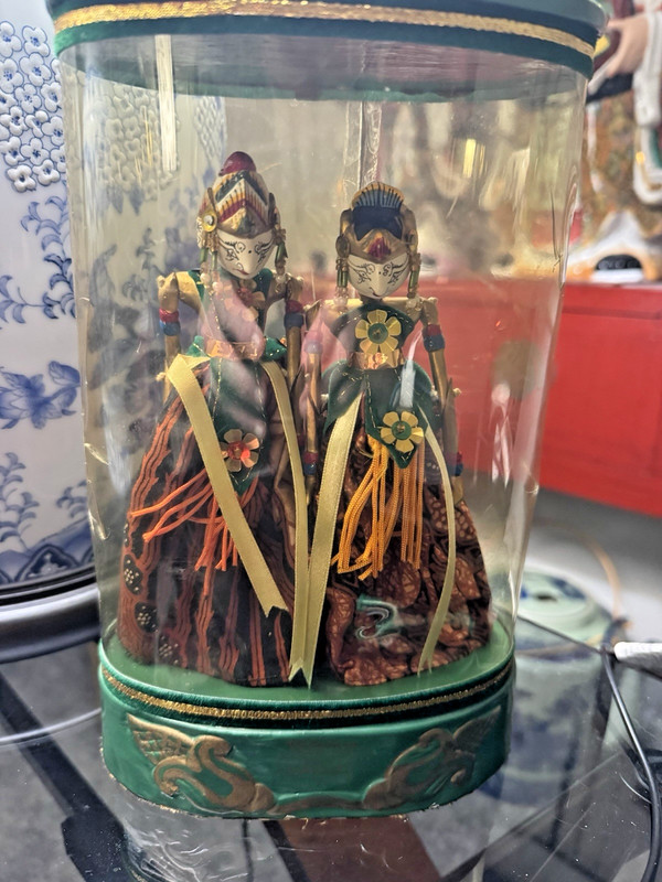Vintage Rama And Shunta Puppets.  Indonesia Antique Collectibles Still In Case.