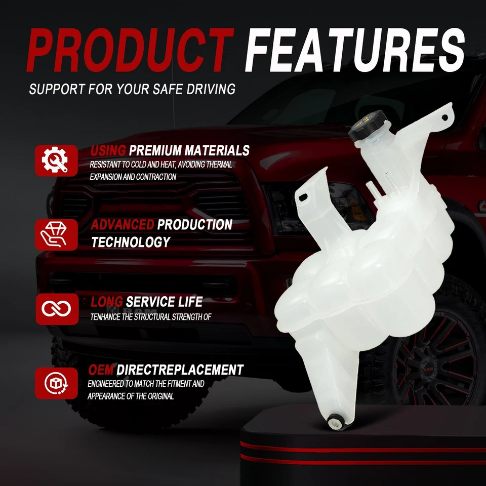Pressurized Engine Coolant Reservoir w/Cap For Ram 2500 3500 4500 5500 2013-2018 - Image 3 of 4
