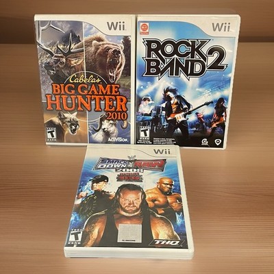 Wii Games Cabela's Big Game Hunter 2010 Nintendo Rock Band 2 Smack Down Raw 2008