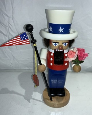 Steinbach Uncle Sam Patriotic American Flag Nutcracker 12'' Handmade Germany