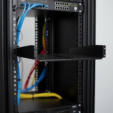 Heavy Duty 2U Server Rack Shelf, Vented Design for Optimal Airflow, 50lbs Limit