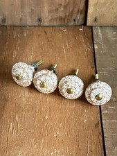 Mid Century Lucite With Mother Of Pearl Glitter Drawer Pulls Knobs