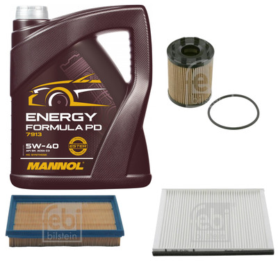 FEBI BILSTEIN Inspektionspaket 5L MANNOL Energy Formula PD 5W-40 für Fiat Bravo