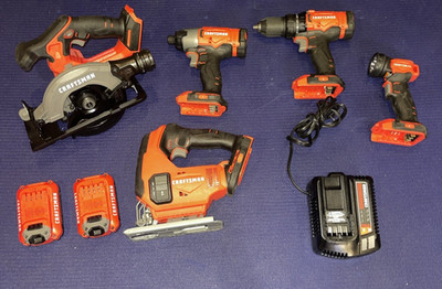 CRAFTSMAN V20 5-Tool 20-volt Tool Combo Kit - (2) Battery 2.0 And Charger.